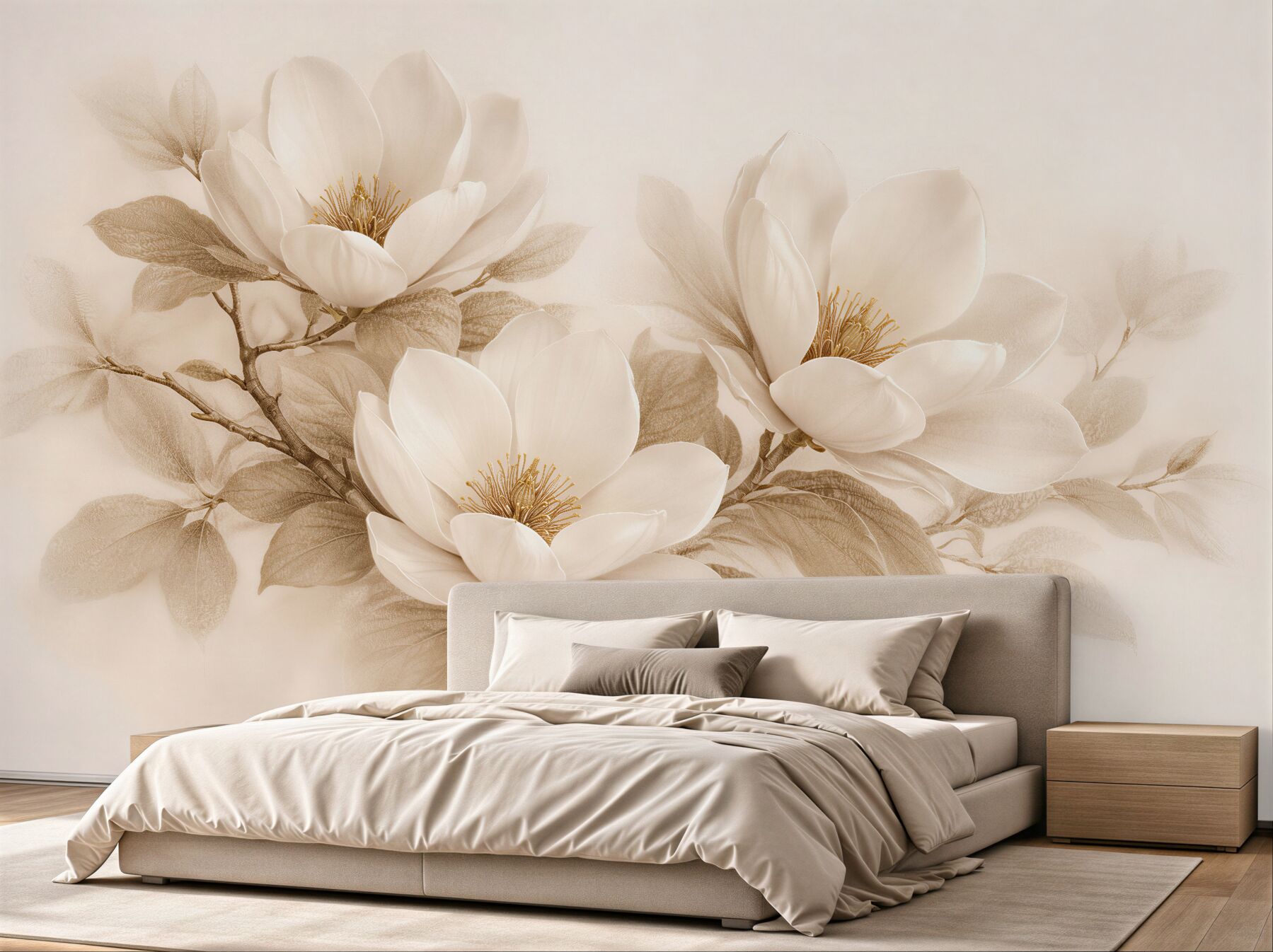 Fototapeta kremowa magnolia w rozkwicie