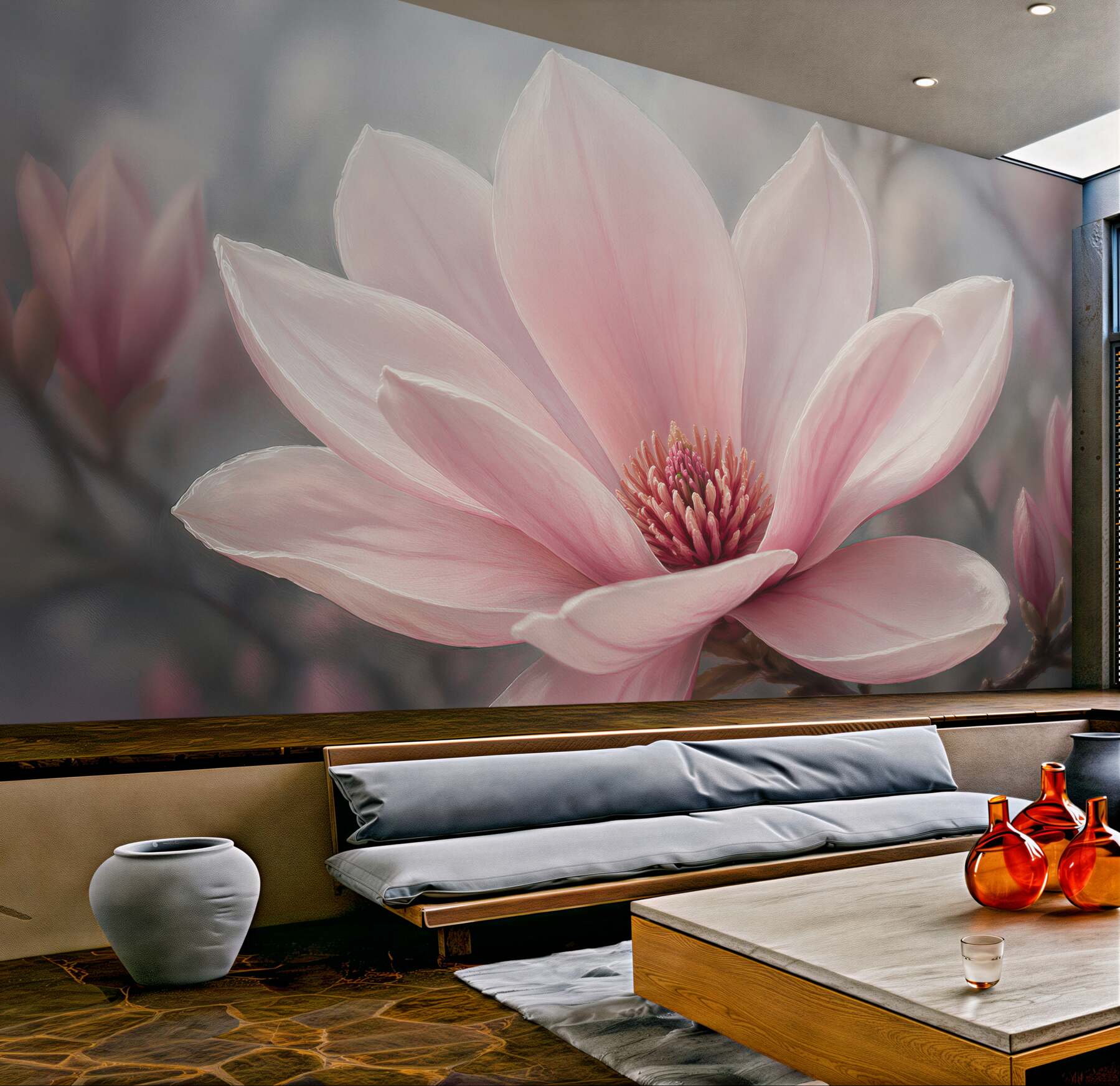 Fototapeta różowa magnolia o świcie