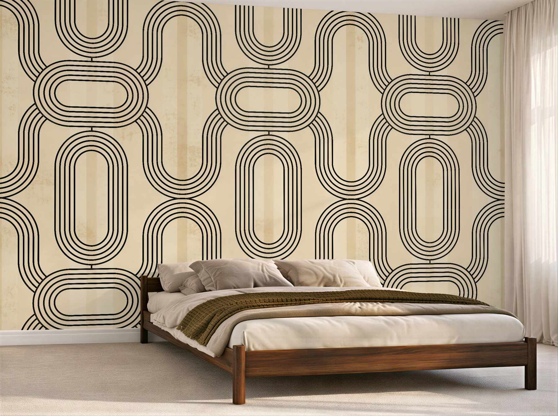 Fototapeta geometryczny wzór retro beżowy