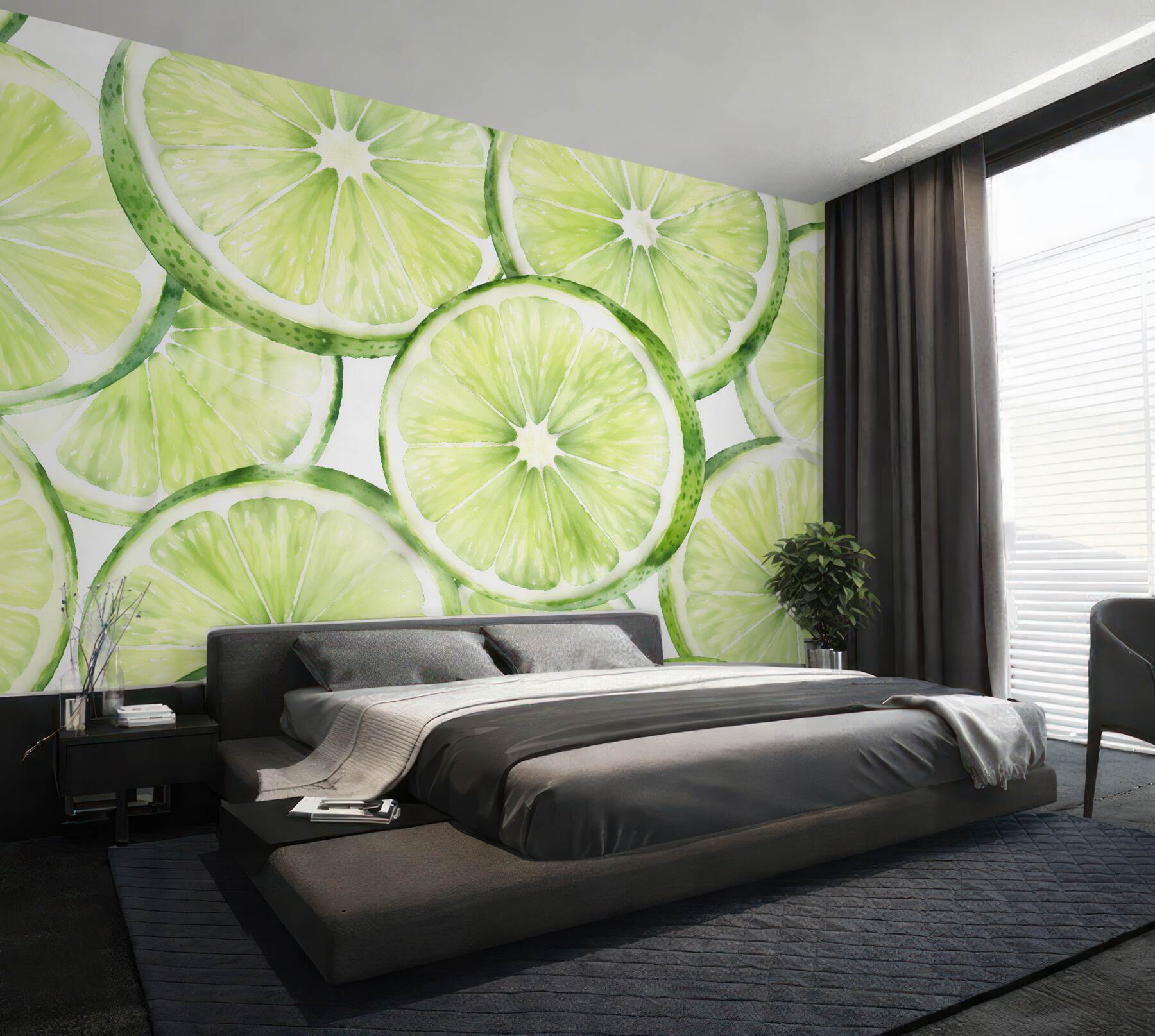 Fototapeta akwarelowe plastry limonki