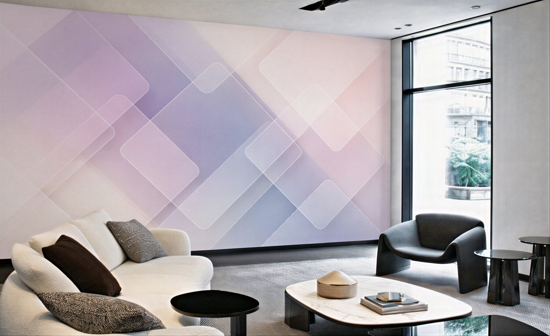 Fototapeta pastelowa geometryczna mgiełka