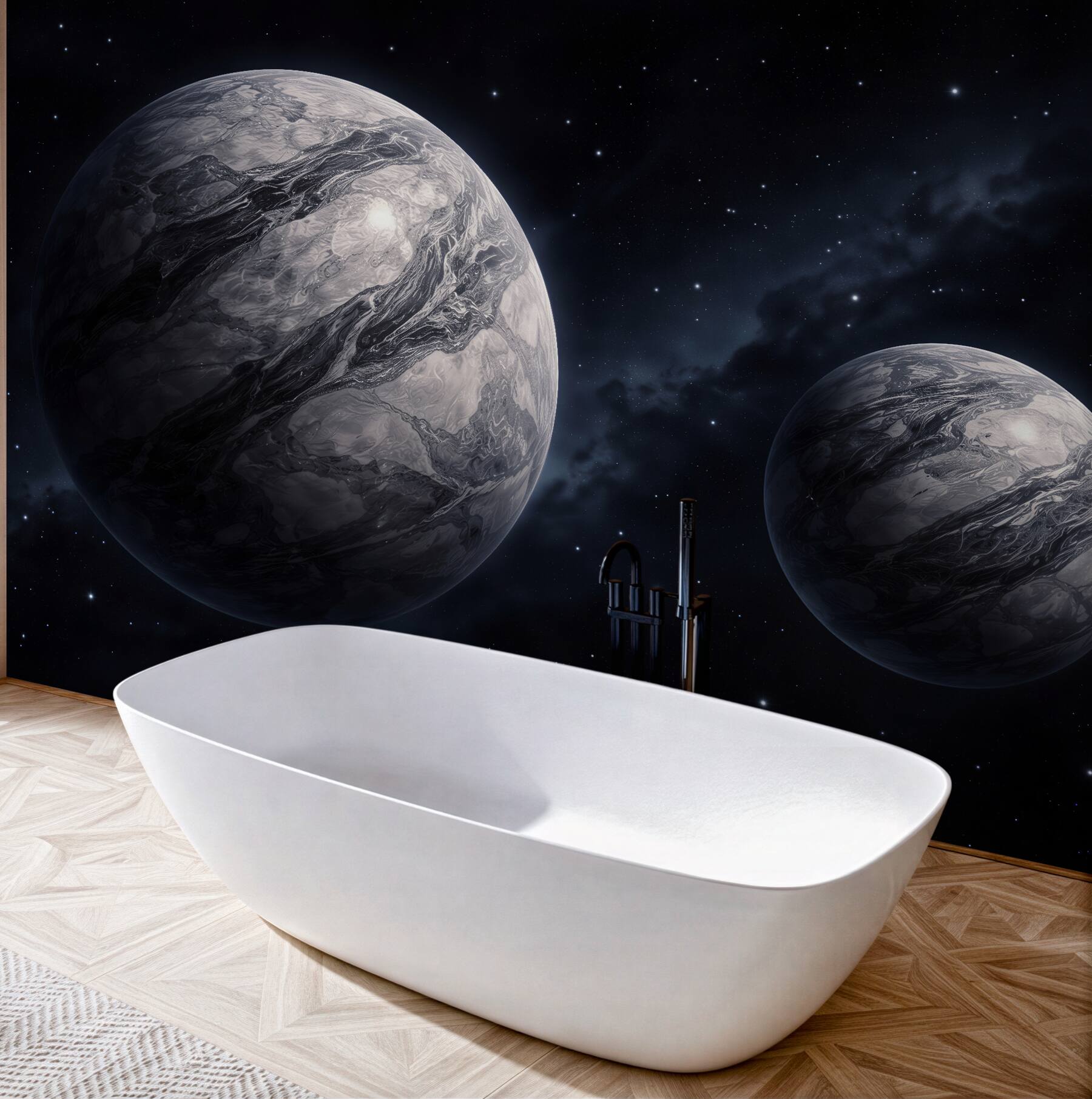 Fototapeta mroczne planety w gwiezdnej ciszy