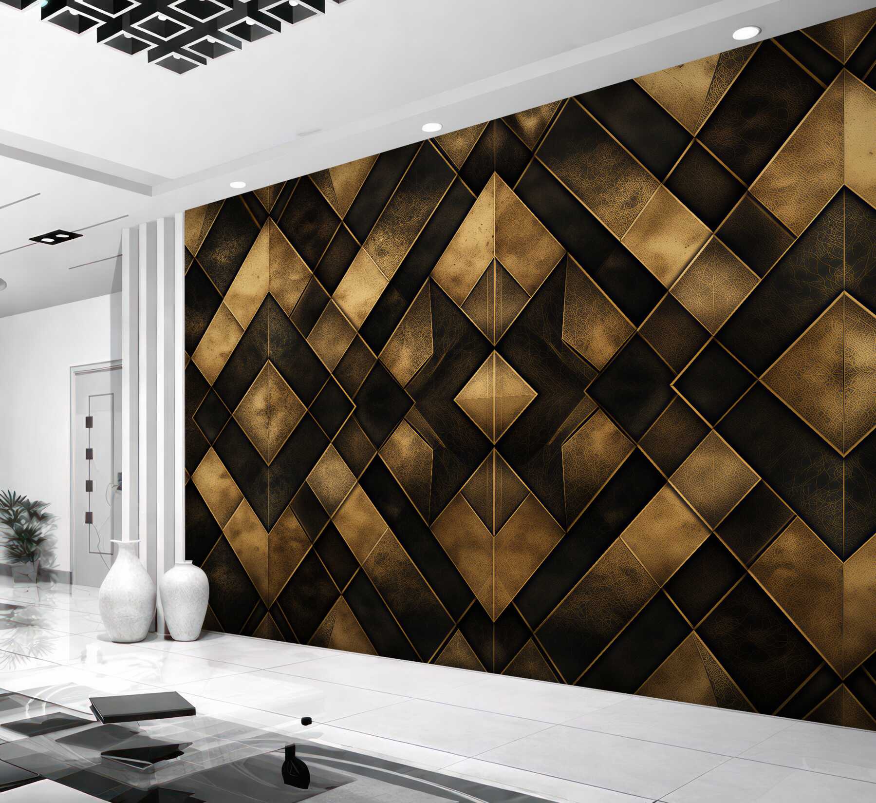 Fototapeta złota geometria art deco