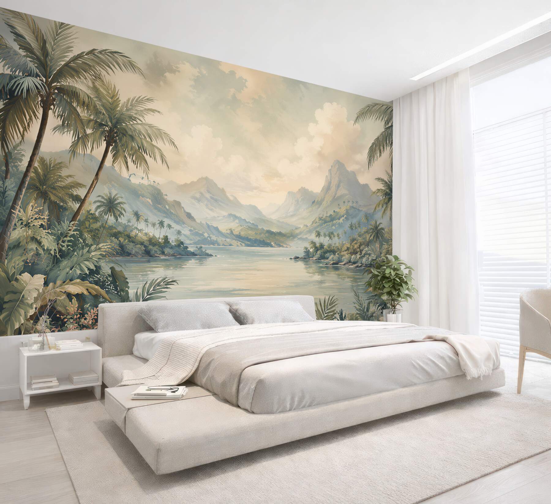 Fototapeta rajska laguna wśród palm