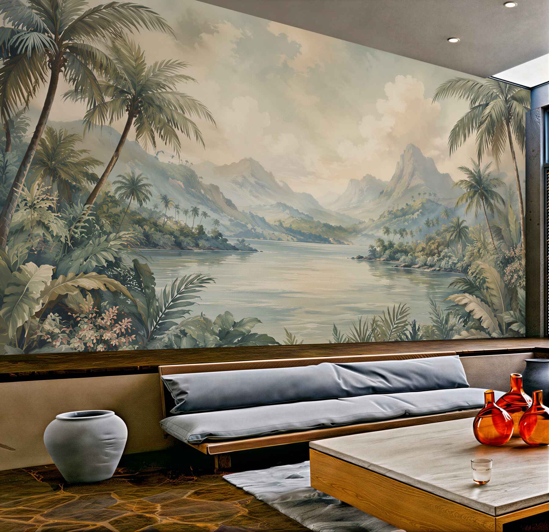 Fototapeta rajska laguna wśród palm