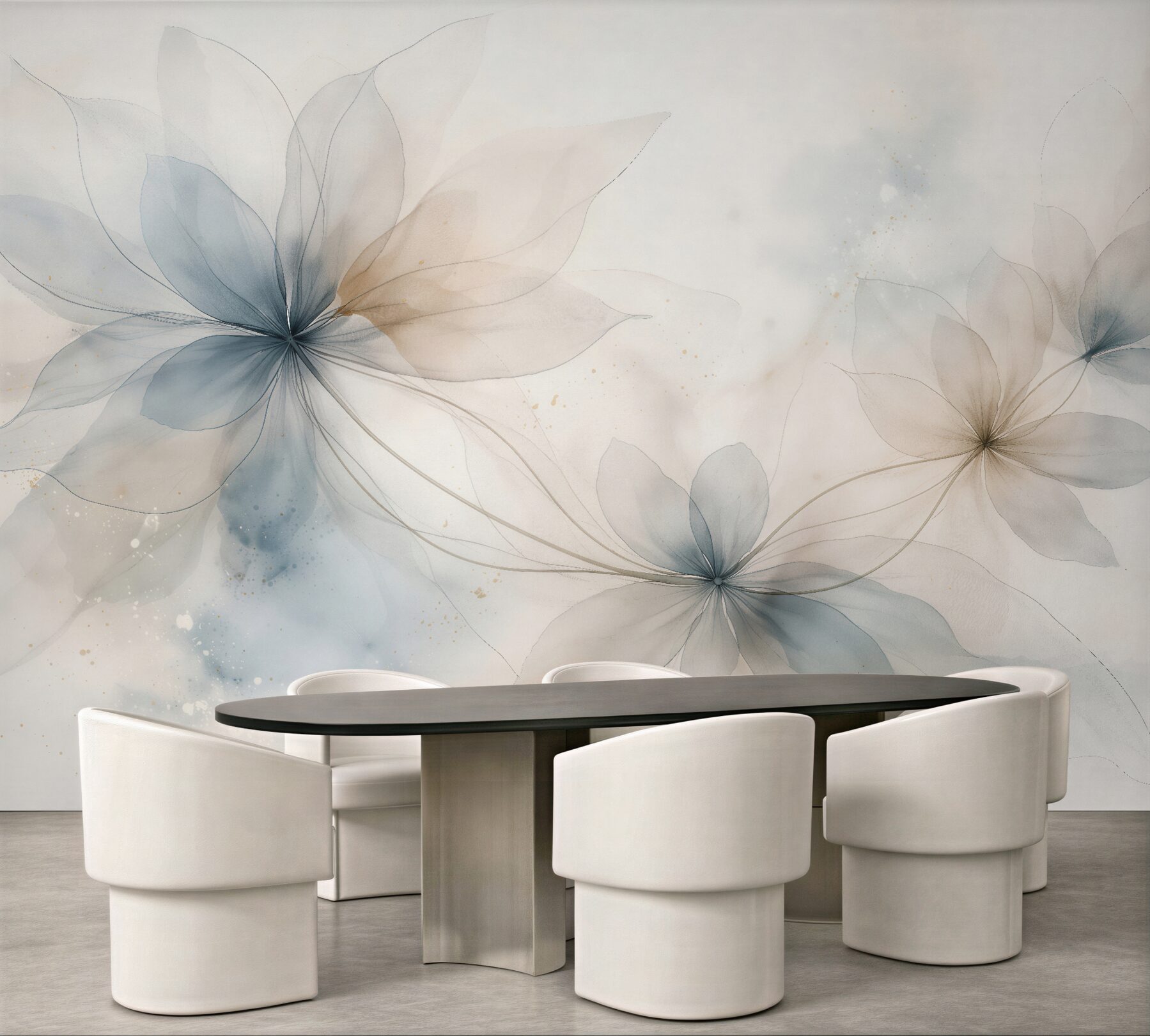 Fototapeta subtelne błękitne kwiaty mgły