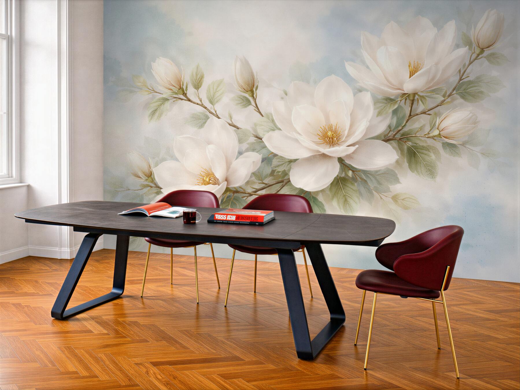 Fototapeta delikatne magnolie w pastelowej mgle