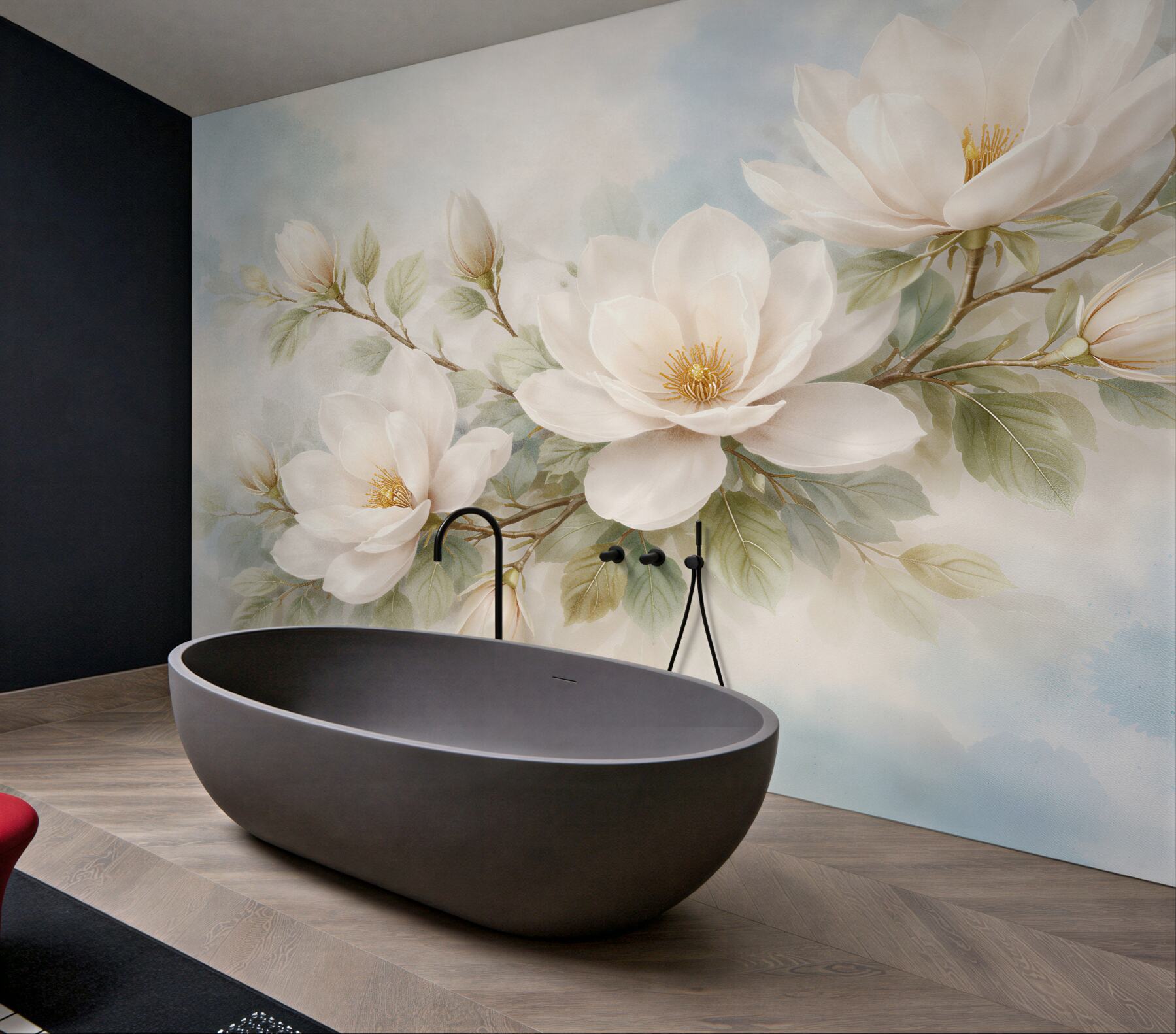 Fototapeta delikatne magnolie w pastelowej mgle