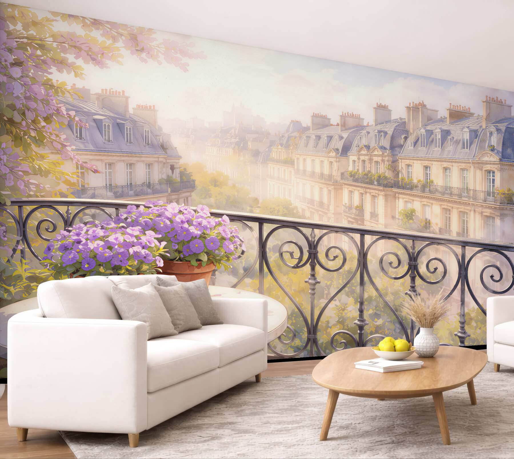 Fototapeta romantyczny balkon nad paryżem