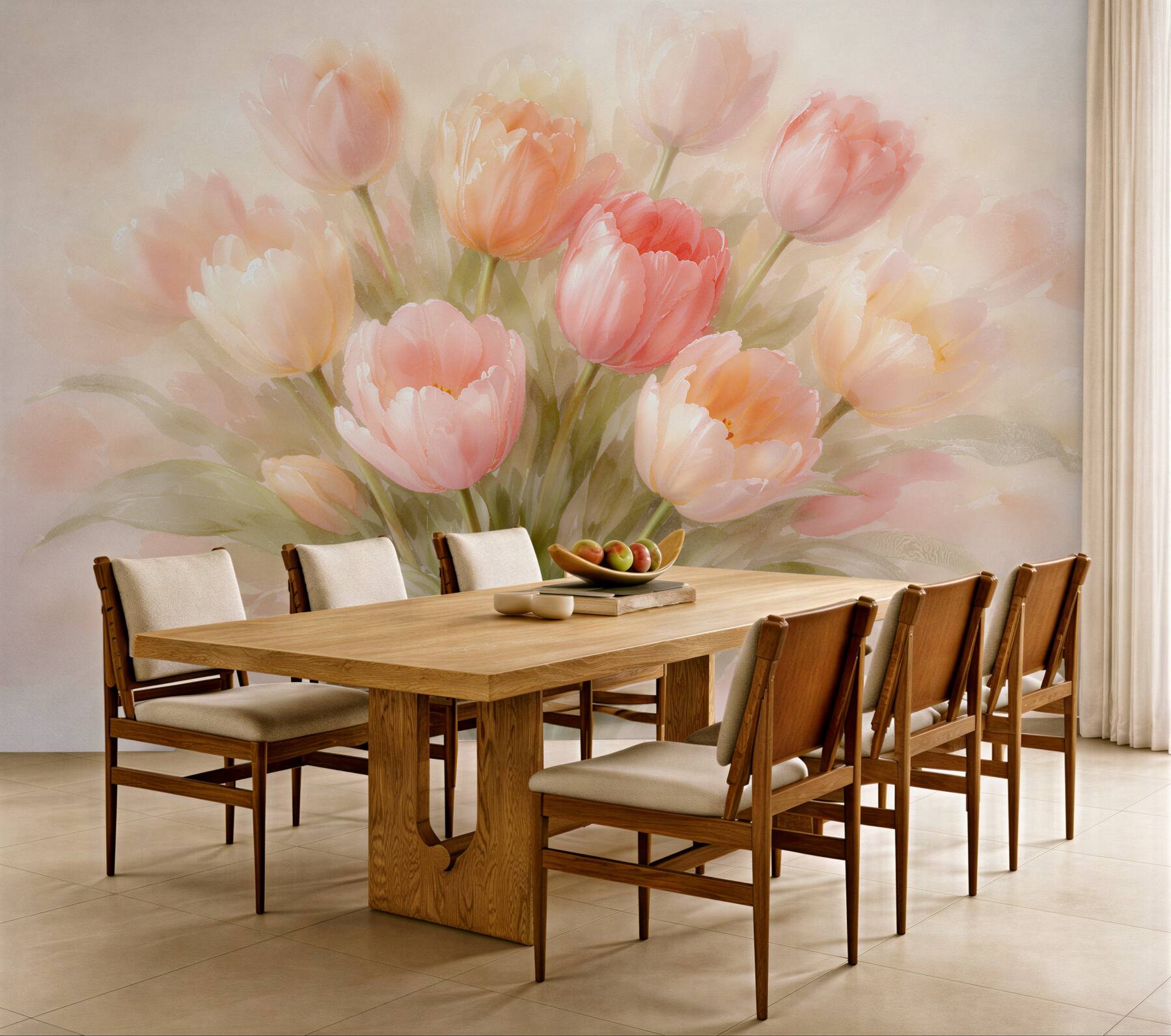 Fototapeta pastelowe tulipany w delikatnym blasku
