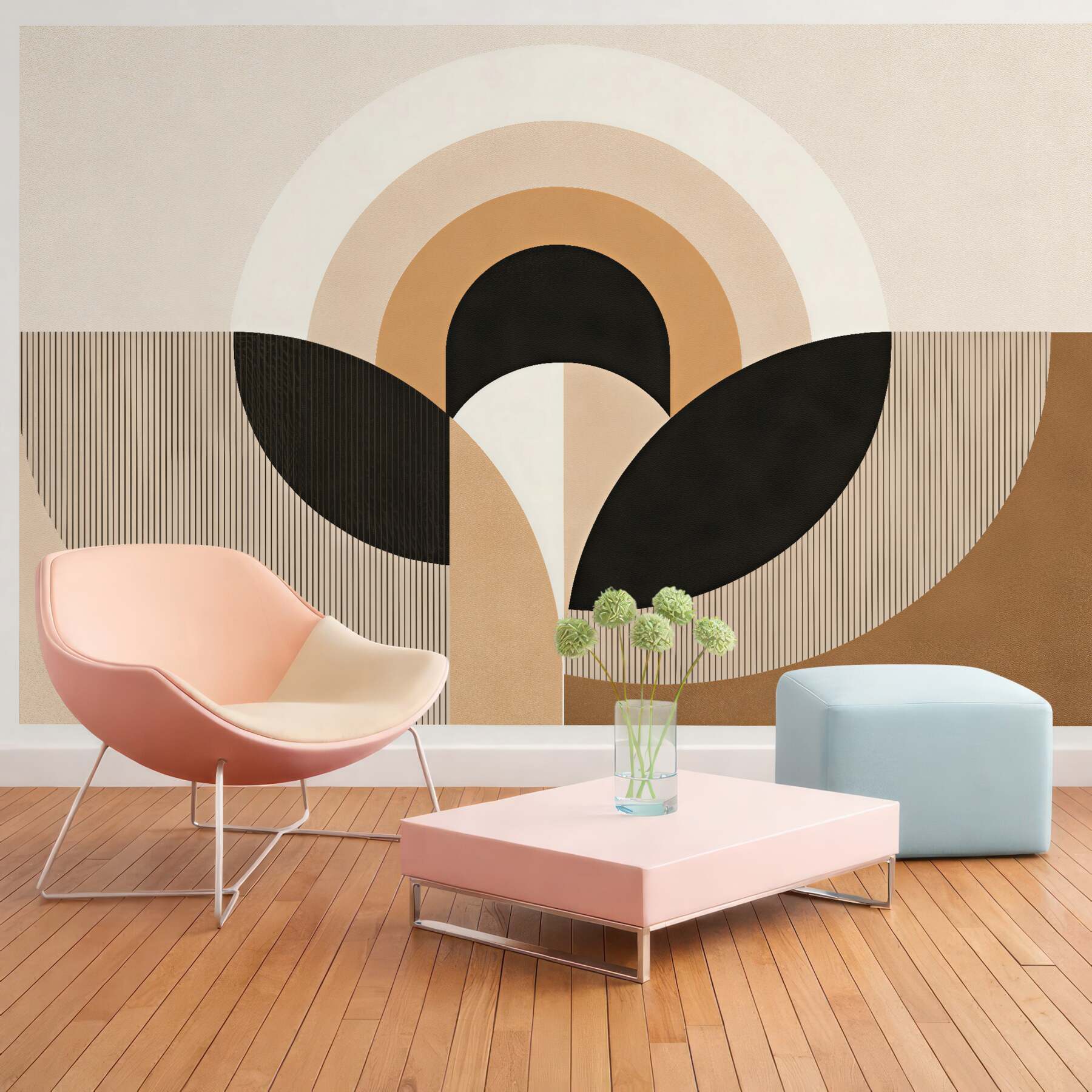 Fototapeta geometryczna harmonia beżu i czerni