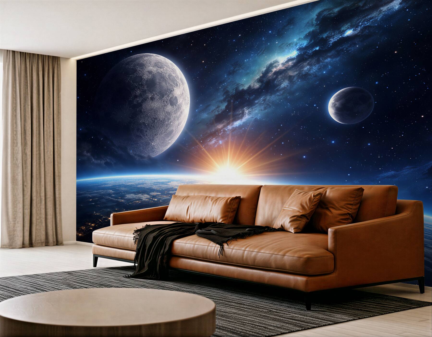 Fototapeta kosmiczny wschód nad planetą