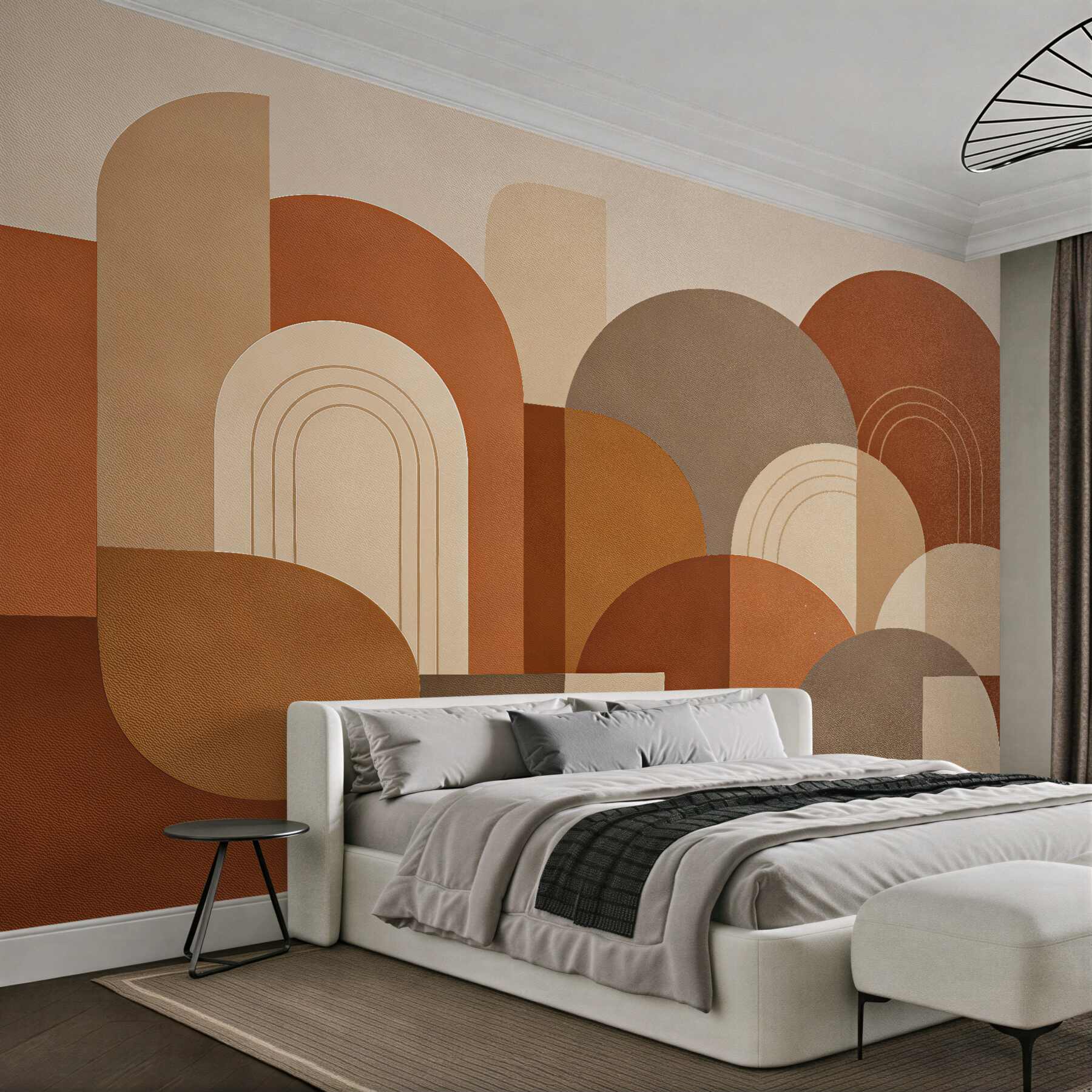 Fototapeta geometryczne łuki w odcieniach terra