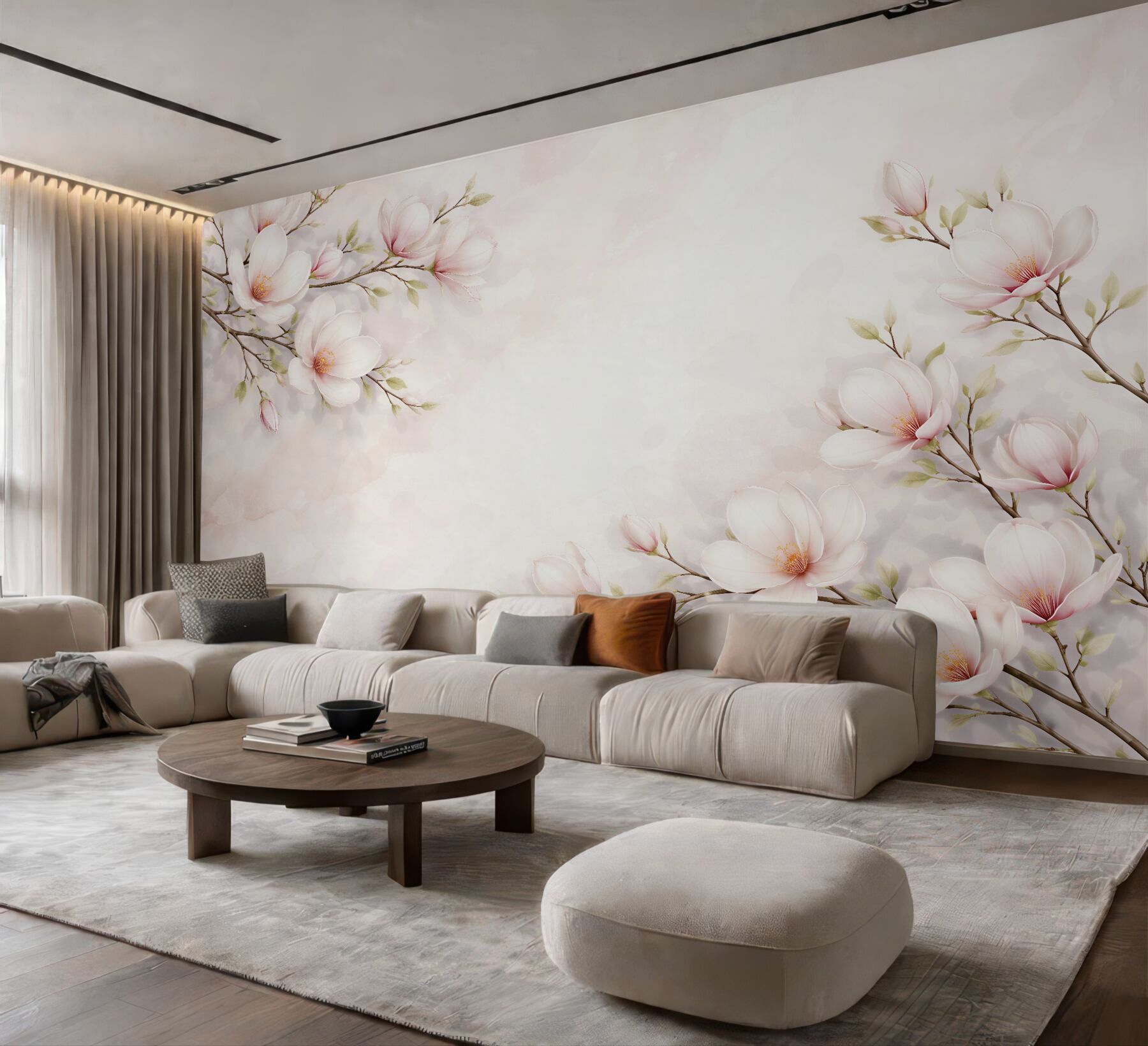 Fototapeta delikatne magnolie na jasnym tle